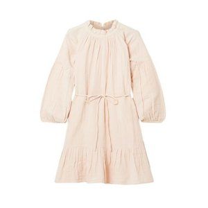 Apiece Apart Cotton Ruffled Mini Dress In Light Pink Size 4 missing belt barbie